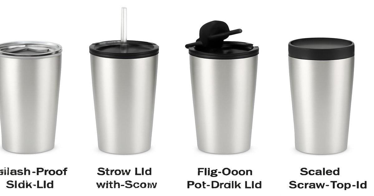 Four tumbler lid types side by side