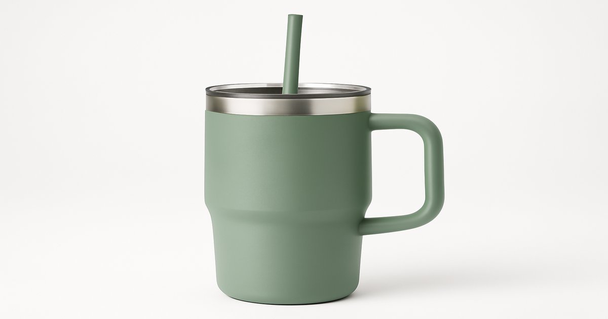 40oz tumbler with ergonomic handle and straw lid in multiple colors