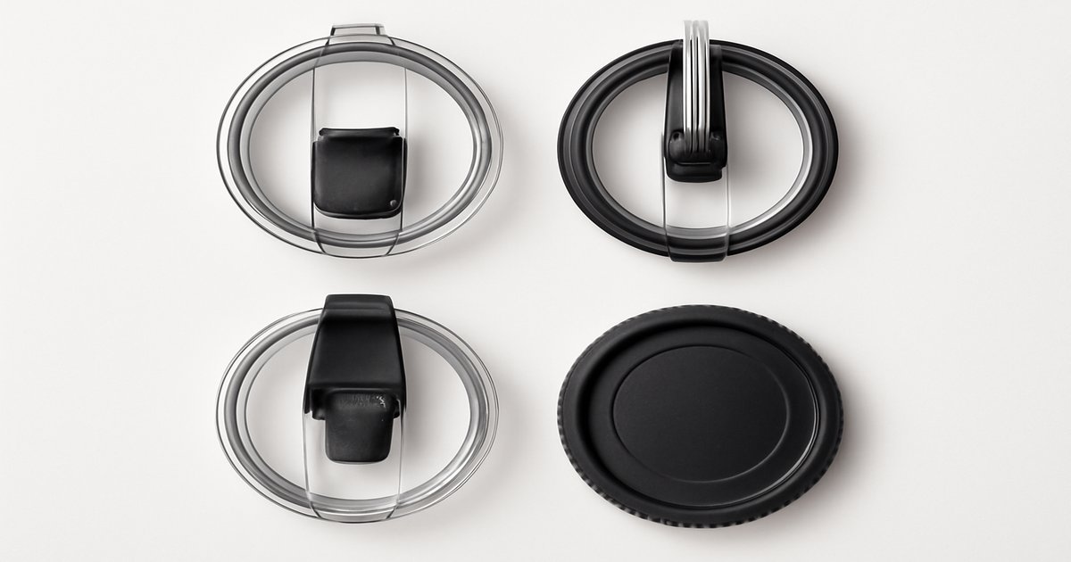 Different tumbler lid types including flip, straw, slide, and screw-on designs