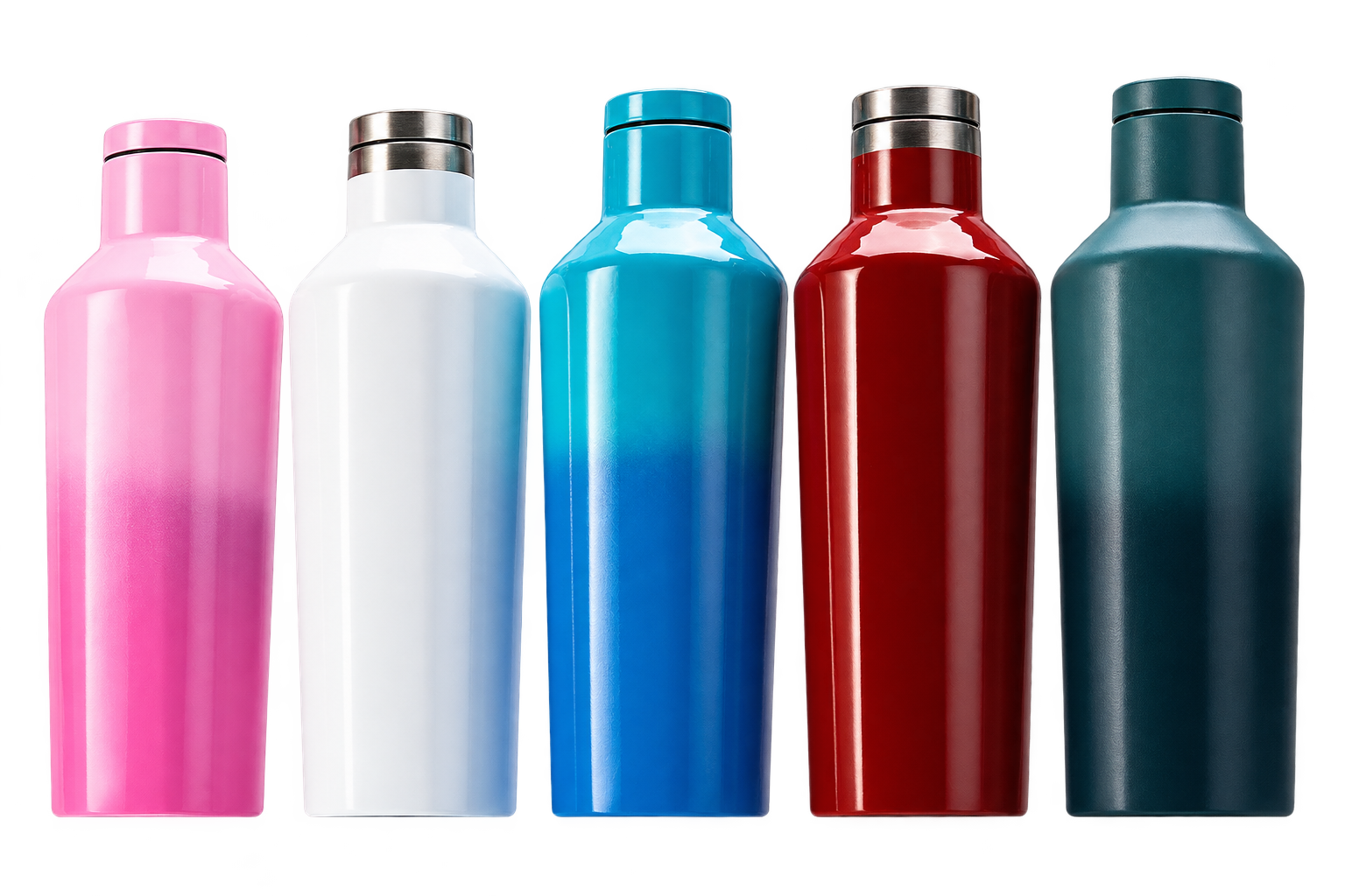 Colorful Insulated Stainless Steel Bottles — Pink, White, Blue, Red, Teal — Factory Direct OEM