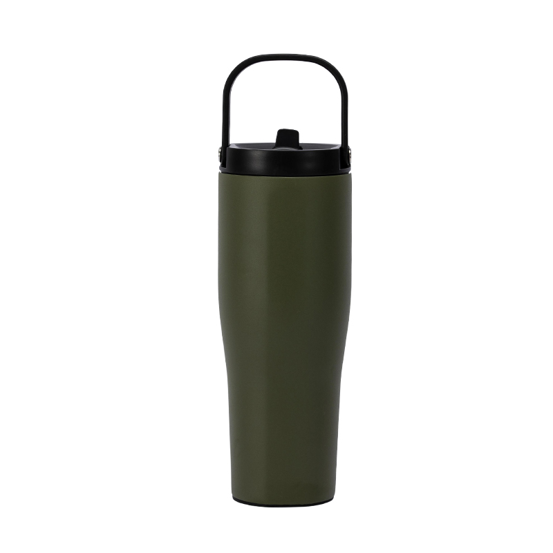 Sage green powder coated tumbler — the fastest growing color in wholesale orders