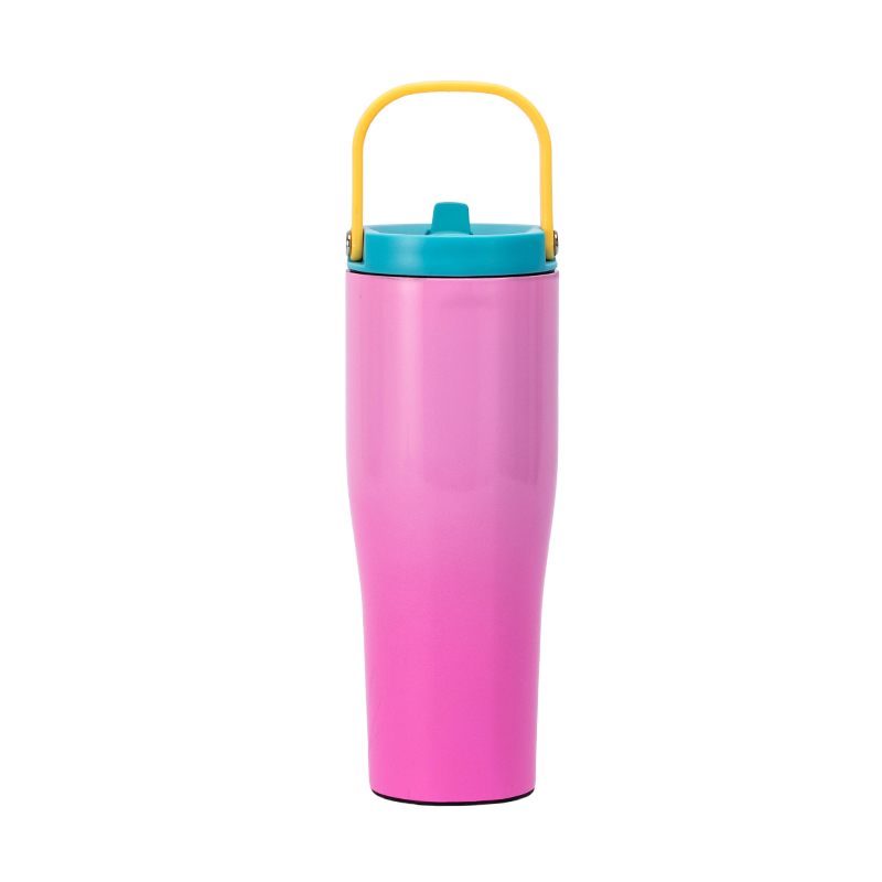 Powder coated tumblers in trending 2026 colors — pink, sage, navy, and cream