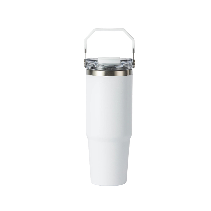 30oz Hex-Handle Tumbler with Clear Lid