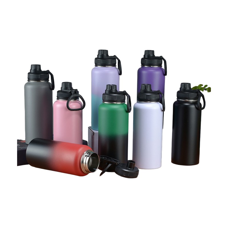 Stainless steel water bottles and tumblers being cleaned with proper cleaning tools