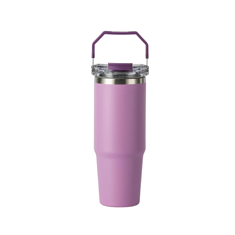 30oz Clear Lid Carry Handle Tumbler