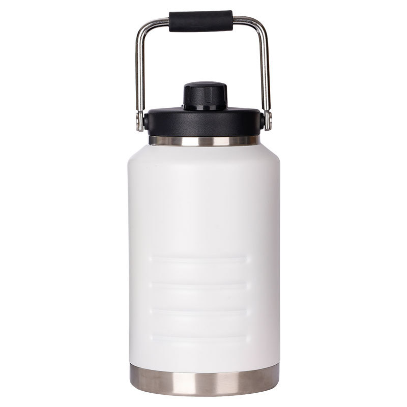 Large ice bucket in white powder coated finish for party use