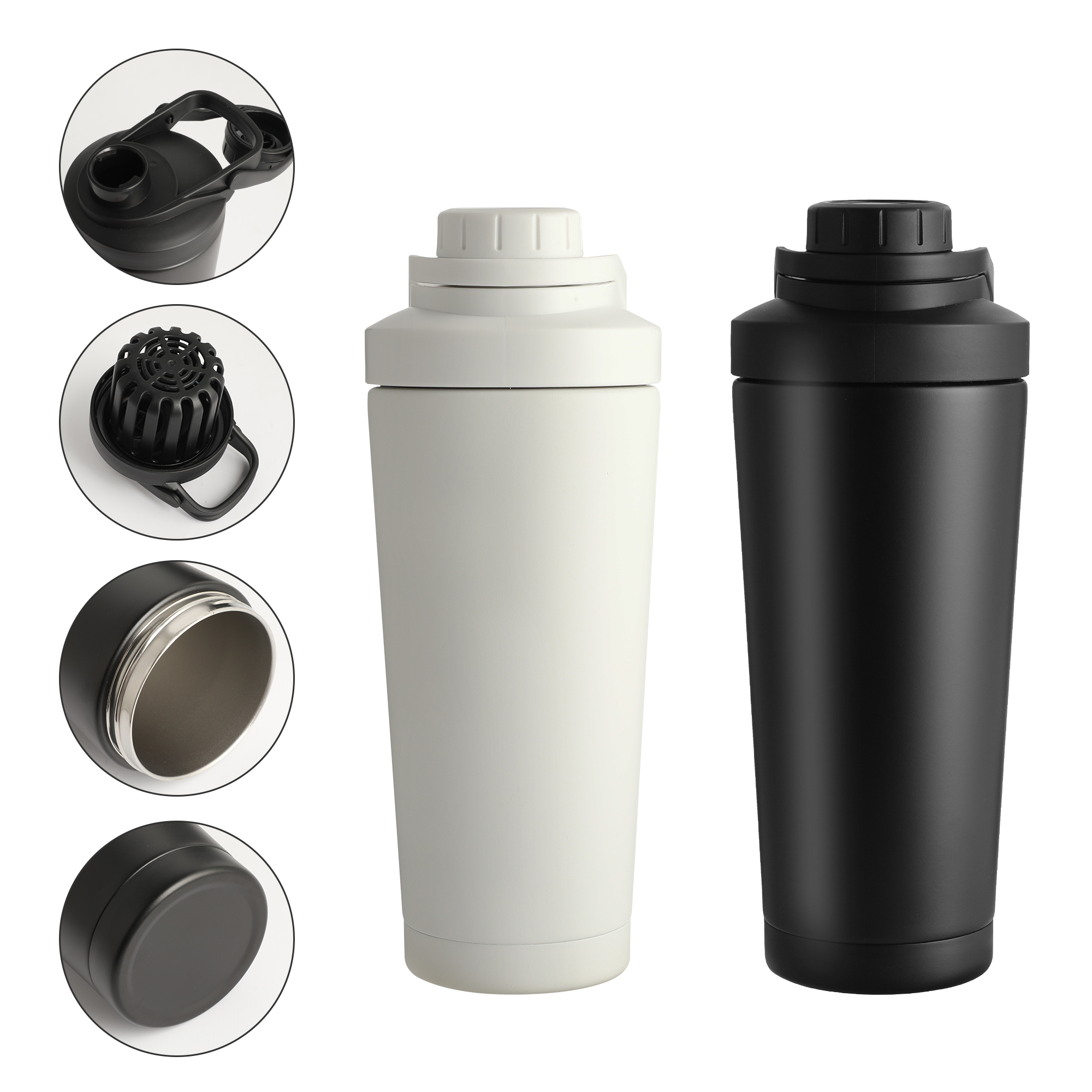 24oz Stainless Steel Protein Shaker Bottle