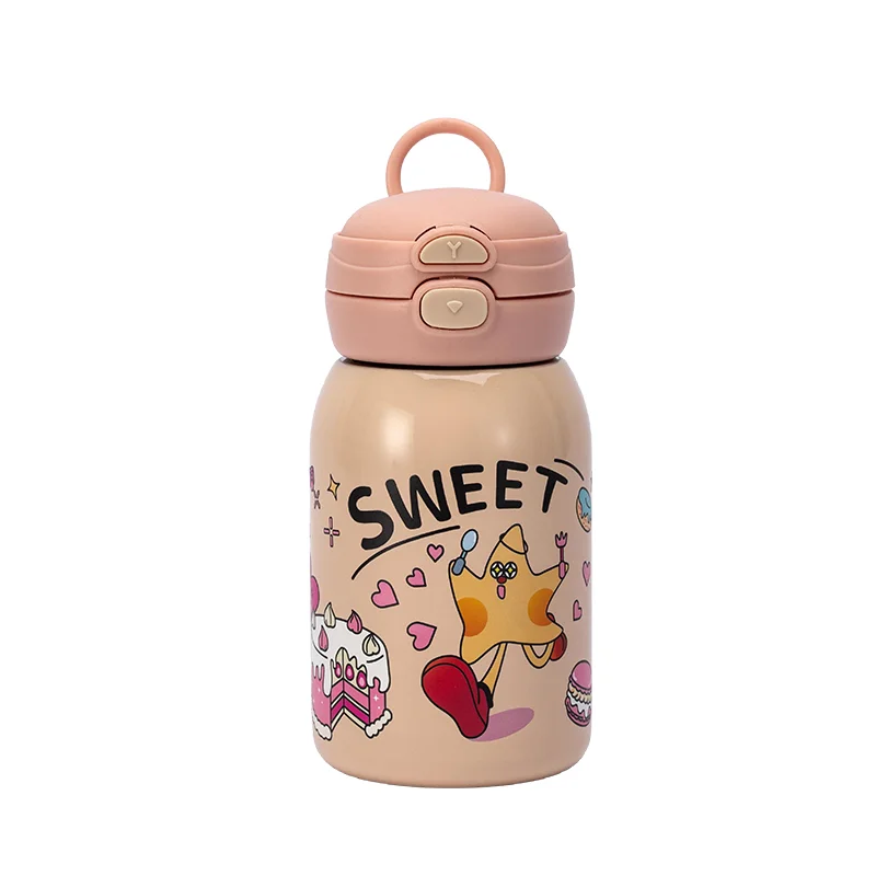 Kids cartoon vacuum thermos, a children's drinkware product that needs lead-free sealing and CPSIA testing